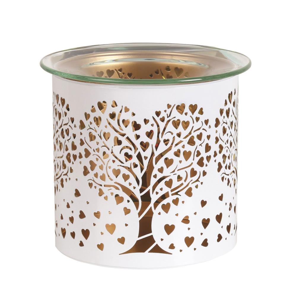 Aroma White & Gold Heart Tree Jar Sleeve & Wax Melt Warmer Extra Image 1